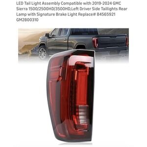 LED Left Tail Light Assembly 19-24 GMC Sierra 1500 2500HD 3500HD 84565921 Red